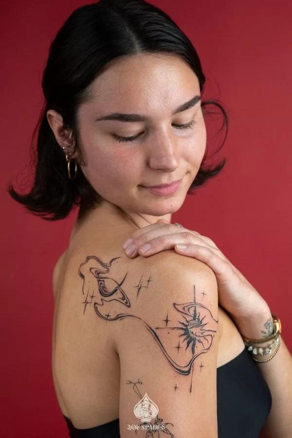 Sun And Moon Abstract Tattoo