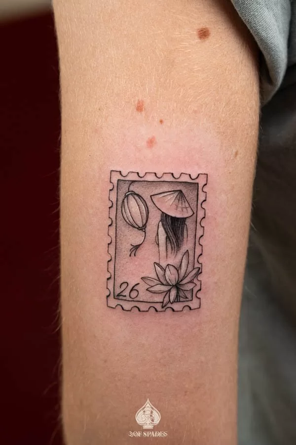 Woman Conical Hat Stamps