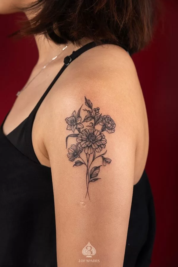 Flower Bouquet Tattoo