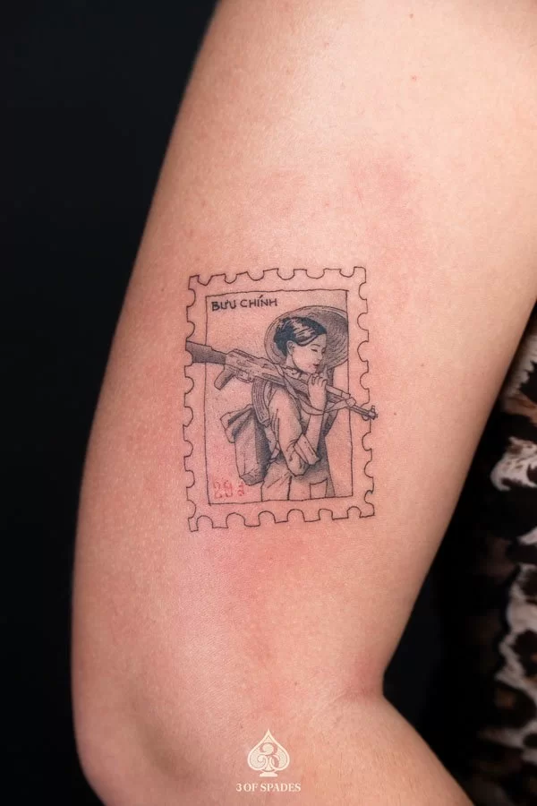 Woman Soldier Stamp