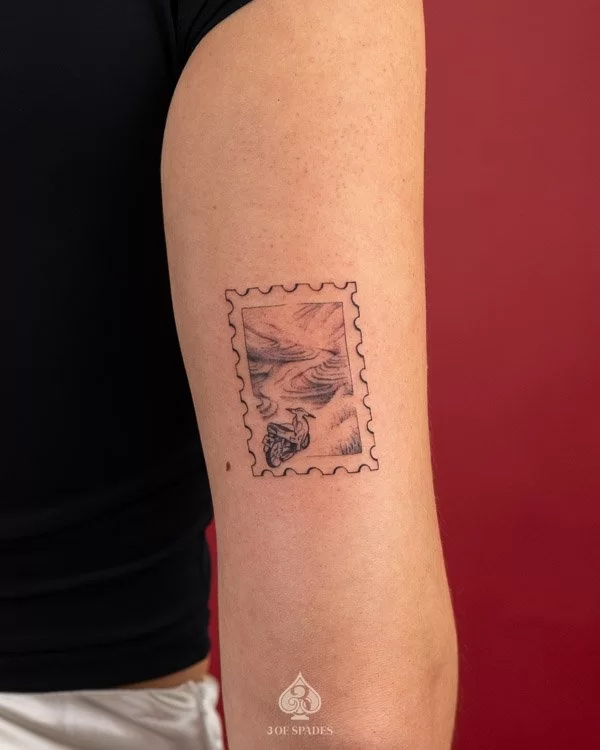 Bike And Ricefield Stamps