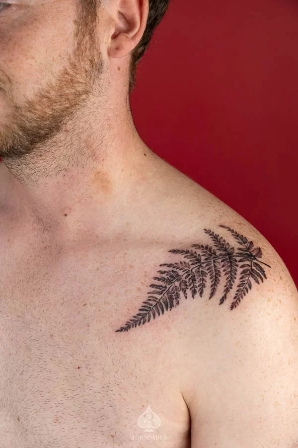 Blackwork Fern Tattoo
