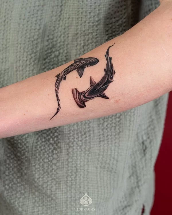 Yinyang Blackwork Shark